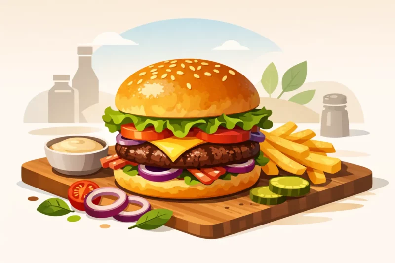 Kézműves hamburger házi bucival, frissen