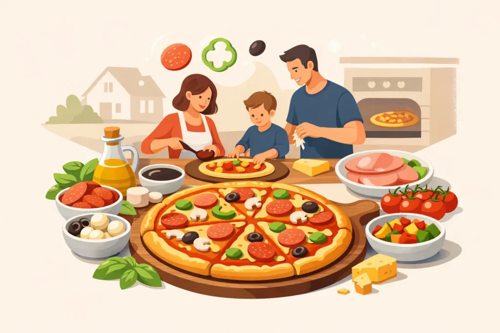Legjobb pizza feltétek családoknak otthonra